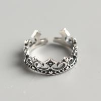 Sterling Silver Finger Ring, 925 Sterling Silver, Antique finish, fashion jewelry & Unisex, 7.3mm, Inner Approx 16.2mm 