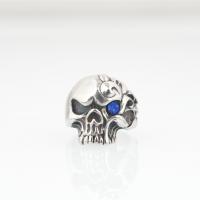 Titanium Oval Chain, Titanium Steel, Skull, punk style & for man & with rhinestone US Ring [