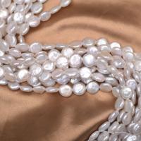 Button Cultured Freshwater Pearl Beads, Baroque, DIY, white, 10-11mm Approx 38 cm 
