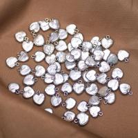 Freshwater Pearl Pendants, Heart, DIY, silver color, 11-12mm 