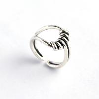 Sterling Silver Finger Ring, 925 Sterling Silver, Antique finish, fashion jewelry & for woman, 12.8mm, Inner Approx 17mm 
