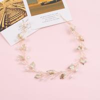 Headband, Zinc Alloy, with Plastic Pearl, plated, fashion jewelry & for woman, golden, 400mm [