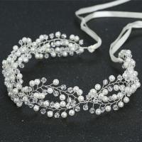 Headband, Iron, with Crystal & Plastic Pearl, fashion jewelry & for woman 380mm [