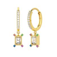 Cubic Zirconia Micro Pave Brass Earring, with Cubic Zirconia, plated, for woman 