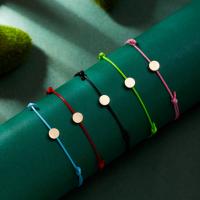 Fashion Jewelry Bracelet, Brass, with Cotton Thread, Heart, handmade, Unisex Approx 18-34 cm 