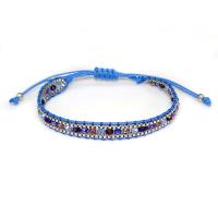 Zinc Alloy Crystal Bracelets, with Polyester Cord & Zinc Alloy, Bohemian style & for woman Approx 5.5-11 Inch 