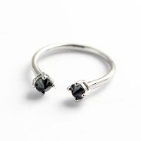 Цирконий Микро вымощает стерлингового серебра палец кольцо, 925 пробы, ювелирные изделия моды & инкрустированное микро кубического циркония & Женский, 4.5mm, внутренний диаметр:Приблизительно 16mm, продается PC