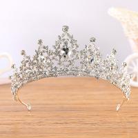 Bridal Tiaras, Zinc Alloy, silver color plated, fashion jewelry & for woman & with rhinestone, silver color, Inner Approx 145mm 