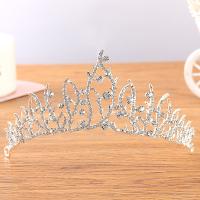 Bridal Tiaras, Zinc Alloy, silver color plated, fashion jewelry & for woman & with rhinestone, silver color, Inner Approx 156mm 