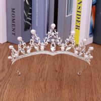 Bridal Tiaras, Zinc Alloy, with Crystal & Plastic Pearl & Iron, fashion jewelry & for woman & with rhinestone 