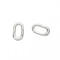 Sterling Silver Snap Clasp, 925 Sterling Silver, Oval, DIY silver color 