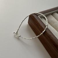Sterling Silver Bracelets, 925 Sterling Silver, Heart, polished, Korean style & for woman Approx 6.3 Inch 