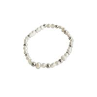 Pearl Sterling Silver Bracelets, perle d'eau douce cultivée, avec Argent sterling 925, fait à la main, bijoux de mode & pour femme, deux couleurs différentes cm, Vendu par brin