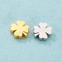 Stainless Steel Clover Pendant, 304 Stainless Steel, Four Leaf Clover, Vacuum Ion Plating, DIY & no hole 12mm 