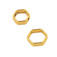 Brass Frame Beads, Cupronickel, Hexagon, Vacuum Ion Plating, DIY golden Approx 1mm [
