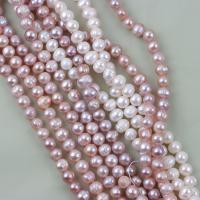 Perlas cultivadas de agua dulce Abalorio, Ligeramente redondo, Bricolaje, más colores para la opción, 7-8mm, longitud:aproximado 37 cm, Vendido por Sarta