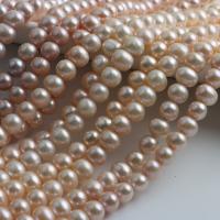 Naturales agua dulce perlas sueltas, Perlas cultivadas de agua dulce, Ligeramente redondo, Bricolaje, más colores para la opción, 7-8mm, longitud:aproximado 36-38 cm, Vendido por Sarta