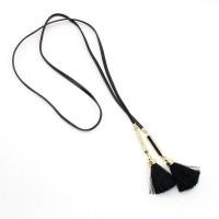 Zinc Alloy Necklace, with leather cord, fashion jewelry & for woman Approx 43.7 Inch 