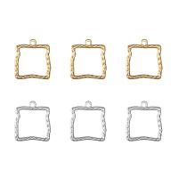 Stainless Steel Pendants, 304 Stainless Steel, Square, Vacuum Ion Plating, DIY & hollow Approx 1.2mm 