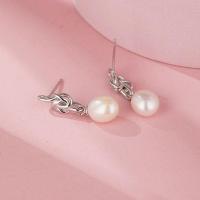 Sterling Silver Pearl Drop Earring, 925 Sterling Silver, with Freshwater Pearl, fashion jewelry, 25mm,11mm,8mm 
