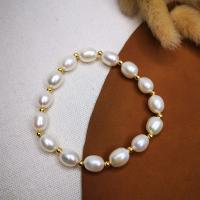 Pearl Sterling Silver Bracelets, Freshwater Pearl, with 925 Sterling Silver & for woman, 8mm [
