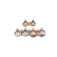 Plastic Zinc Alloy Pendants, with Plastic Pearl, Shell, plated, DIY Approx 