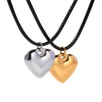 Stainless Steel Jewelry Necklace, 304 Stainless Steel, with Wax Cord, with 2.17inch extender chain, Heart, Vacuum Ion Plating, fashion jewelry & for woman Approx 16.54 Inch 