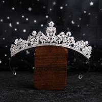 Bridal Tiaras, Zinc Alloy, fashion jewelry & for woman & with rhinestone, silver color, Inner Approx 135mm 