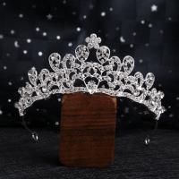 Bridal Tiaras, Zinc Alloy, fashion jewelry & for woman & with rhinestone, silver color, Inner Approx 135mm 
