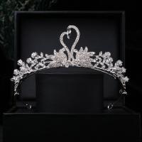 Bridal Tiaras, Zinc Alloy, fashion jewelry & for woman & with rhinestone, silver color, Inner Approx 145mm 