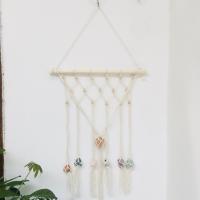 Cotton Thread Hanging Ornaments, with Natural Stone & Wood, handmade, for home and office 