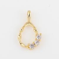 Cubic Zirconia Brass Pendants, with Cubic Zirconia, gold color plated, DIY 