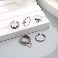 Zinc Alloy Ring Set, plated, 5 pieces & fashion jewelry & for woman 