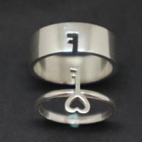 Zinc Alloy Ring Set, plated, 2 pieces & fashion jewelry & for woman 