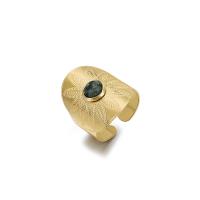 ジェムス トーンのステンレス鋼の指環, 304ステンレススチール, とともに 天然石, メッキ, 女性用, 無色, 19mmuff0c26mm, 売り手 パソコン