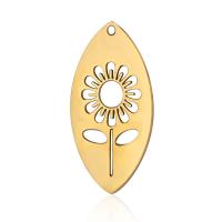 Stainless Steel Flower Pendant, 304 Stainless Steel, Sunflower, Vacuum Ion Plating, DIY & hollow Approx 