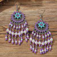 Glass Seed Beads Earring, Seedbead, with Plastic Pearl & Iron & Zinc Alloy, fashion jewelry & for woman 