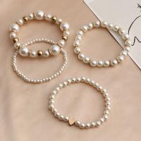 Pulseras de perlas plásticas, 4 piezas & Joyería & diferentes estilos para la opción, Vendido por Set