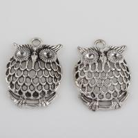 Zinc Alloy Animal Pendants, Owl, plated, DIY & hollow Approx 3mm 