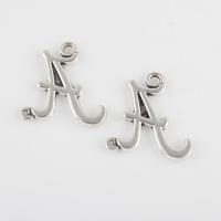 Zinc Alloy Alphabet Pendants, Letter A, plated, DIY Approx 2mm 