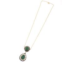 Agate Sweater Chain Necklace, Zinc Alloy, with Agate, fashion jewelry & for woman & enamel Approx 27.55 Inch [