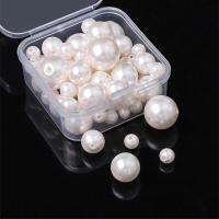 Glass Pearl Beads, Round, DIY white 