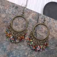 Glass Seed Beads Earring, Zinc Alloy, with Seedbead, fashion jewelry & Bohemian style 
