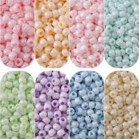 Opaque Dyed Glass Seed Beads, plated, DIY 4mm [