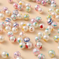 Imitation Perlen aus Kunststoff, Kunststoff Perlen, rund, DIY & Emaille, gemischte Farben, 10mm, 10PCs/Tasche, verkauft von Tasche