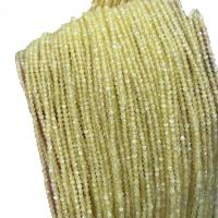 Katzenauge Perlen, poliert, DIY & facettierte, gelb, 2mm, Länge:ca. 35-38 cm, verkauft von Strang