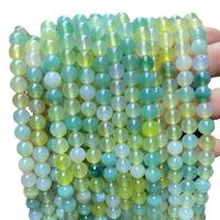 Natural Green Agate Beads, Round, polished, DIY 