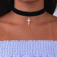 Fashion Choker Necklace, Zinc Alloy, with Velveteen, with 10cm extender chain, plated, fashion jewelry & for woman Approx 30 cm 