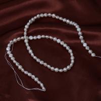 Naturales agua dulce perlas sueltas, Perlas cultivadas de agua dulce, Bricolaje, Blanco, 5mm, longitud:aproximado 41 cm, Vendido por Sarta