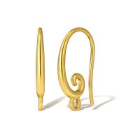Brass Hook Earwire, real gold plated, for woman, gold [